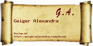 Geiger Alexandra névjegykártya